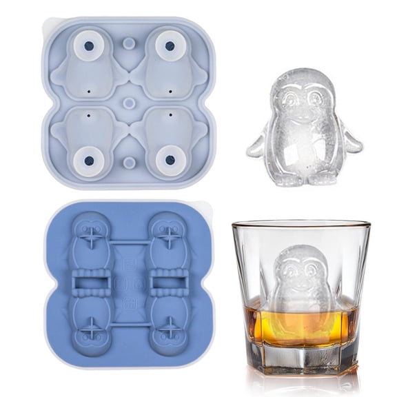 Silicone Ice Cube Mold,Animal Shaped Mold with Cat Dog Owl Penguin Alpaca,Reusable Ice Cube Trays & Flexible Candy Chocolate Molds for Beverages Beer Juice Whisky