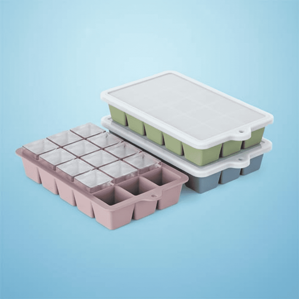 Silicone Ice Cube Tray 3 Pack - Ice Cube Mold with Lid for Freezer, Easy Release Ice Trays for Whiskey, Baby Food, and Daily Use, Flexible and Durable