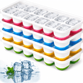 thumbnail image 1 of NIUTA® Ice Cube Tray with Lids, 4-Pack Stackable Freezer Trays with Easy-Release Silicone Bottoms, BPA-Free Ice Molds for Cocktails, Coffee, Kitchen and RV, 1 of 7