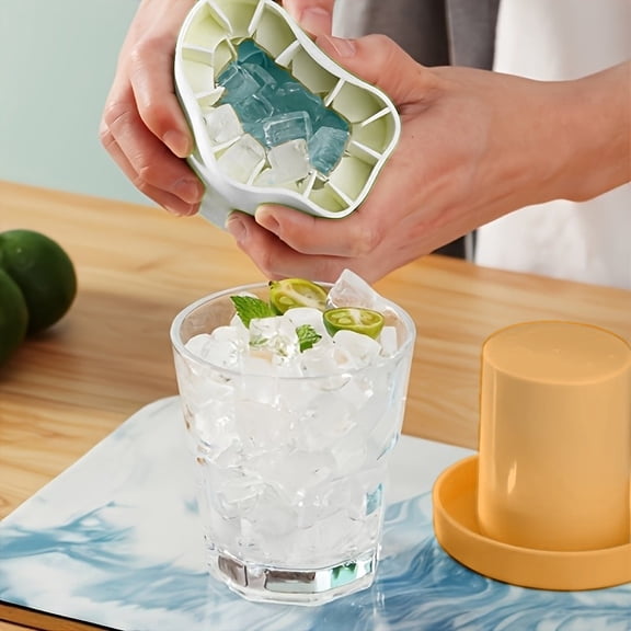 Silicone Ice Cube Tray with Easy Release - 40 Cubes, Leak-Proof & Space-Saving for Freezer, RV, Office - BPA-Free Fast Ice Maker for Drinks, Cocktails, Party