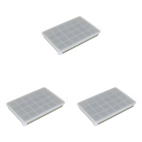 Silicone Ice Cube Tray for Freezer, Easy Release 24 Flexible Silicone Ice Cube Molds with Removable Lid Reusable Freezer Ice Trays Stackable for , BPA Free, Summer Home Kitchen 3PCS Essentials