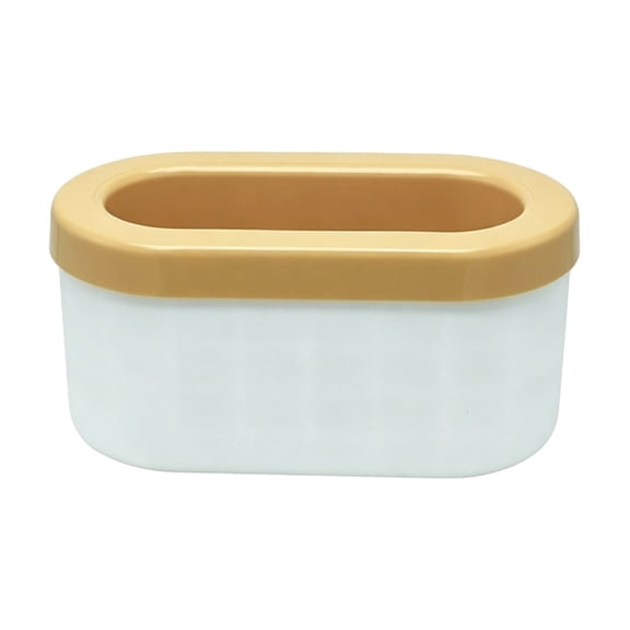 Silicone Ice Cube Tray Ice Mold, Upgraded Multi-Functional Ice Maker Bucket for Drinks Cocktail Beverage, Yellow