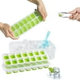 thumbnail image 1 of Silicone Ice Cube Tray with Lid | BPA-Free | 14-Compartment Stackable Ice Grid | Spill-Proof Removable Lid | Easy-Release | Multi-Color Options – Red, Green, Blue | 10.23x4.72x0.98in, 1 of 6