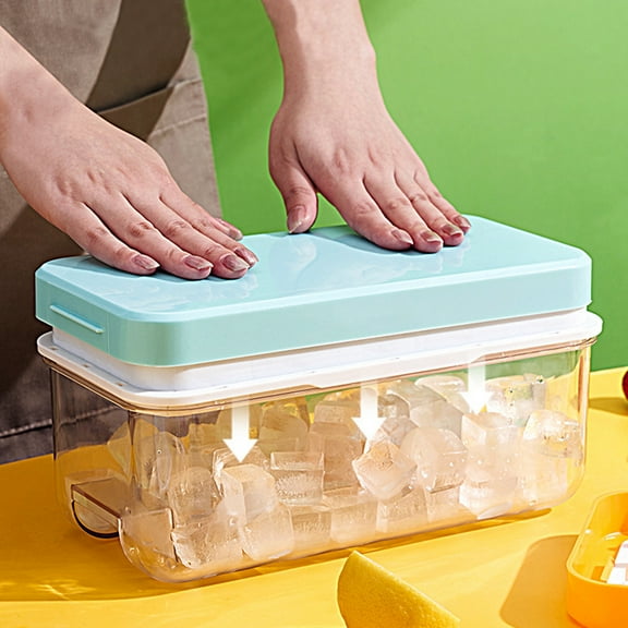 Silicone Ice Cube Tray with Lid and Deicing Box, 32-Cavity Easy-Release Ice Maker Set, Polypropylene, Multi-Color, for Freezer Cocktails Whiskey Coffee