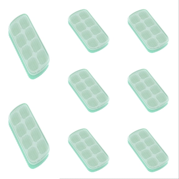 Silicone Ice Cube Tray with Lid, Flexible Stackable Ice Trays for Freezer , Easy Release Ice Maker Mold for Coffee, 8 Grids Silicone Ice-making Box