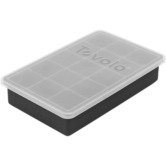 Silicone Ice Cube Tray with Lid for Freezer Charcoal Gray, Dishwasher Safe BPA Free Silicone Ice Cube Mold Tray with Cover, Easy Release 1 Inch Ice Cube for Coffee Cocktails Bourbon Whiskey