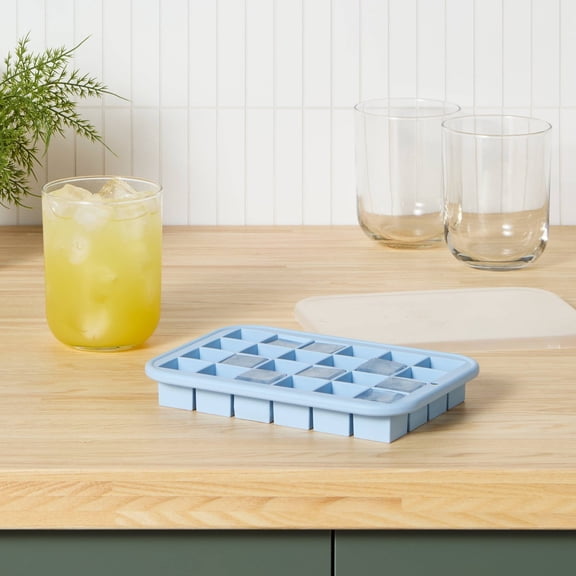 Silicone Ice Cube Tray with Lid Blue - Room Essentials