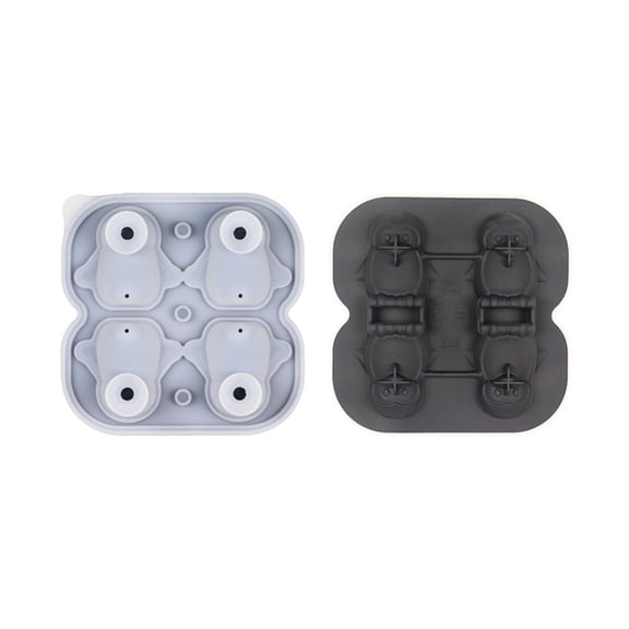 Silicone Ice Cube Tray with Lid Penguin Shaped Silicone Tray With Lid For Easy Stacking And Storage Novelty Ice For Cocktails And Drinks