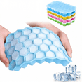 thumbnail image 1 of Silicone Ice Cube Tray with Lid for Freezer, 37-Grid Mold, Easy-Release BPA-Free Ice Cube Trays, Small Cubes (Blue), 1 of 7