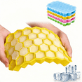 thumbnail image 1 of Silicone Ice Cube Tray with Lid for Freezer, 37-Grid Mold, Easy-Release BPA-Free Ice Cube Trays, Small Cubes (Yellow), 1 of 7