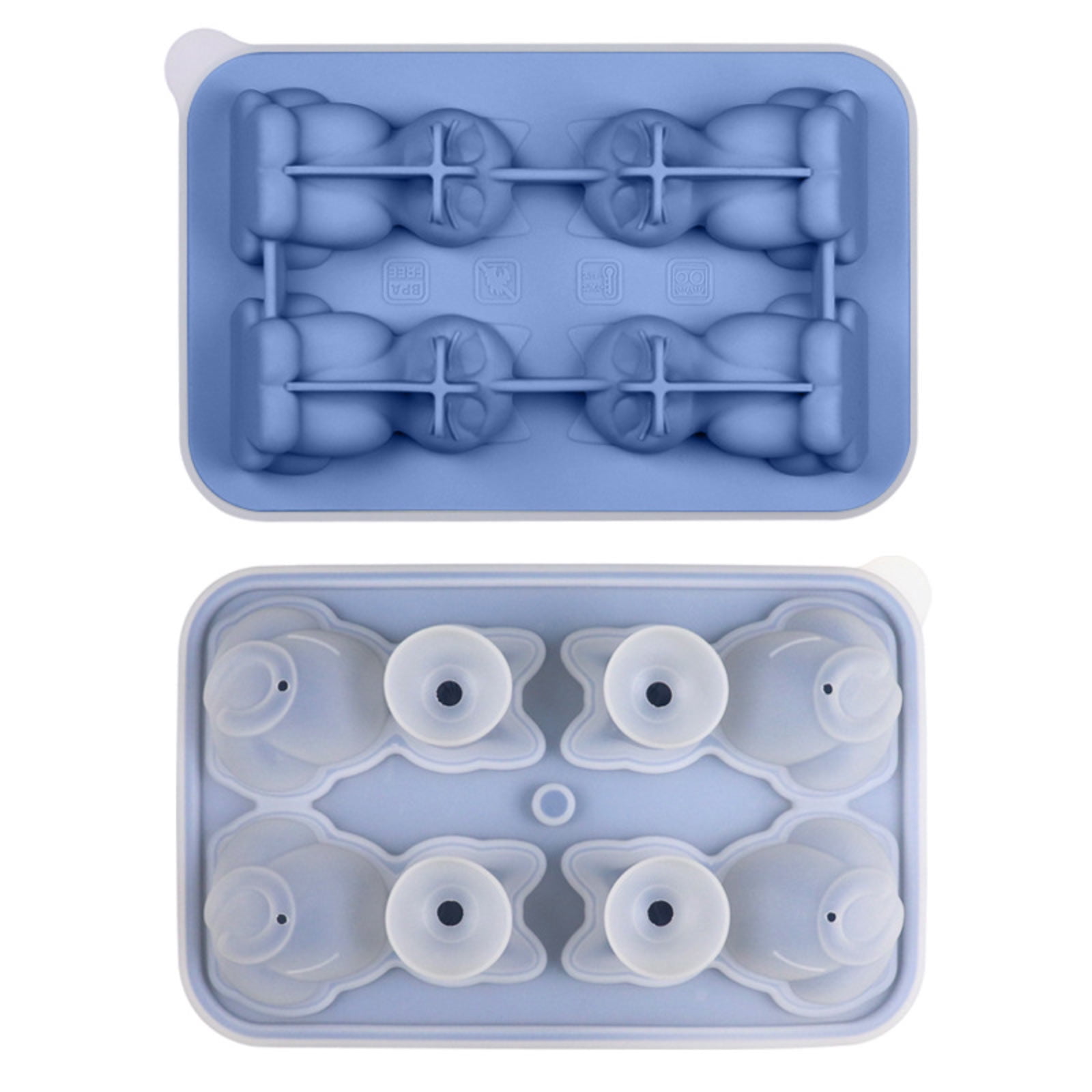 Silicone Ice Cube With Shapes Large Ice Cube Tray With Funnel Lid Easy
