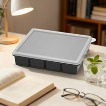 Silicone Ice Cubes Molds,Silicone Freezer Tray for Sauces Cubes,Large Size Foods Grade Silicone Ice Tray, Household With Lid Ice Storage Ice Making Boxes Refrigerator Freezes Ice Cubes