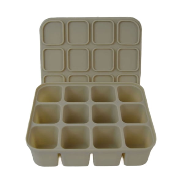 Silicone Ice Cubes Tray With Lid For Easy Demold And Odor Prevention, Space Saving Design For Homes Kitchen Or Office