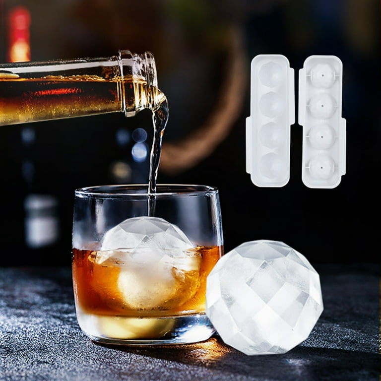 Forestyashe Silicone Ice Cubes Trays Freezer with Lid -Space-Saving Multiple Round Ice Cubes, Size: One size, Clear