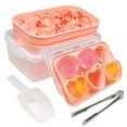 thumbnail image 1 of Silicone Ice Molds Shapes Set, Heart Rose Ice Cube Mold, Small Round Ice Cube Tray, Makes 22 Sphere & 3 Heart 3 Rose Shape Ice Balls for Chilling Whiskey Cocktails, 2 Ice Trays with Bin Scoop Tong, 1 of 5