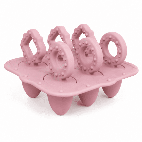 Silicone Ice Pop Mold with Textured Ring Handles, Food-Grade Easy-Release Frozen Treat Tray for Homemade Popsicles, Yogurt Bites, Coffee Ice, Puree Portions, and Creative Kitchen Snacks