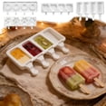thumbnail image 1 of Silicone Ice Pop Molds 4 Pack Ice Cream Popsicle Trays White Food Grade Nonstick Reusable FreezerEasy Release DishwasherKitchen Set, 1 of 6