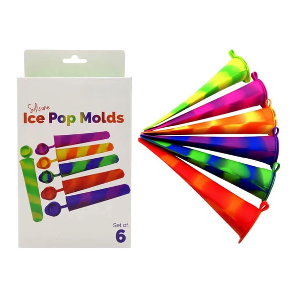 Silicone Ice Pop Molds Mixed Color 6 Pack Reusable DIY Homemade Treats Maker