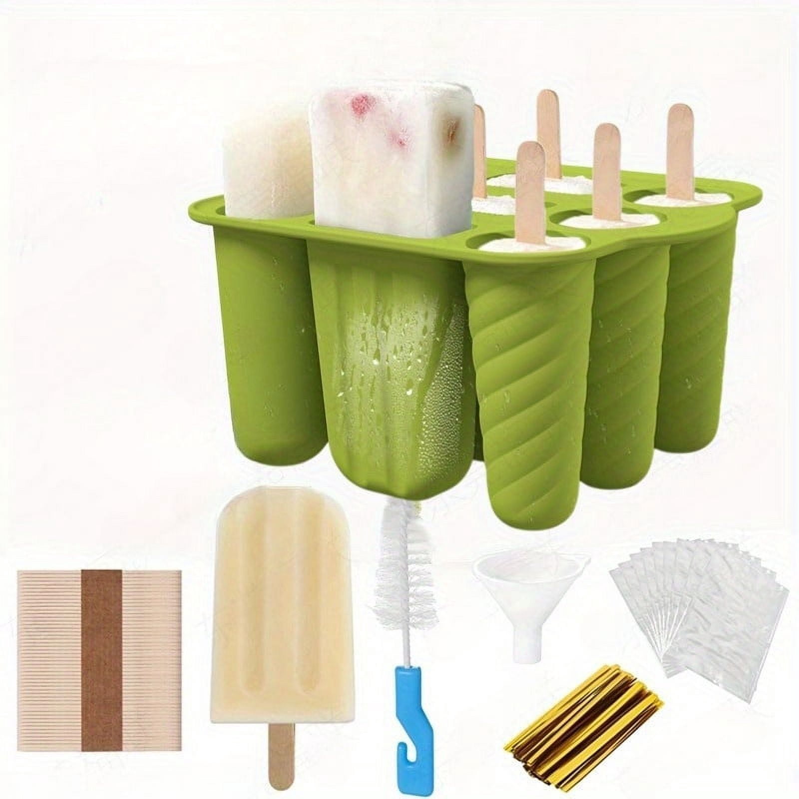 Silicone Ice Pop Molds Set - 9 Reusable Popsicle Sticks Included - Eco ...