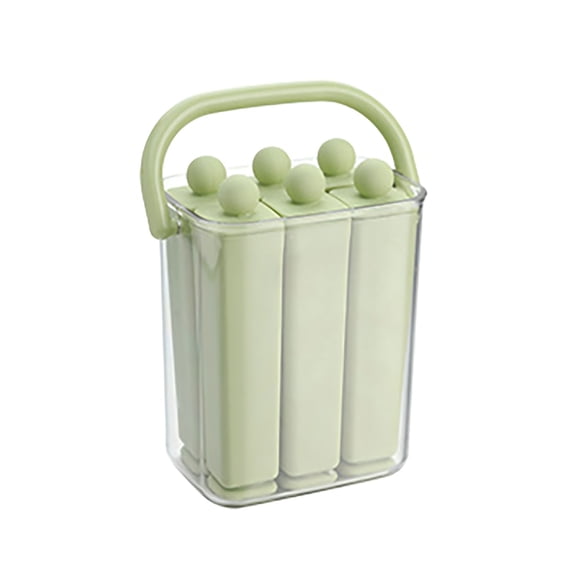 Silicone Ice Stick Tray with Storage Caddy, 4.3inch×3inch×4.7inch, 6 Cavity Reusable Ice Pop Molds, Ice Stick Tray with Storage Box, Rectangular Narrow Ice Cube Tray, Easy-Release Ice Pop Molds