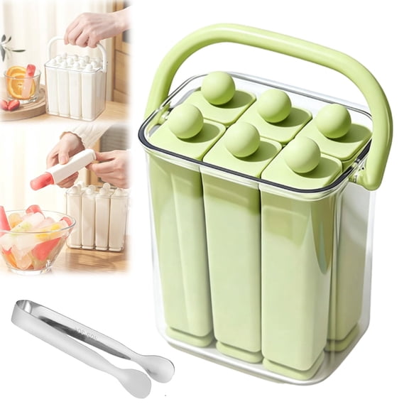 Silicone Ice Stick Tray with Storage Caddy, 6/12 Cavity Silicone Ice Stick Set With Lid & Handle, Easy-Release Long Ice Cube Mold for Cocktails, Iced Coffee,Infused Water&Homemade