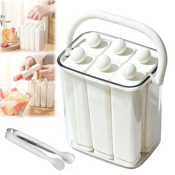 Silicone Ice Stick Tray with Storage Caddy, 6/12 Cavity Silicone Ice Stick Set With Lid & Handle, Easy-Release Long Ice Cube Mold for Cocktails, Iced Coffee,Infused Water&Homemade