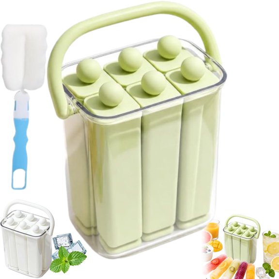 Silicone Ice Stick Tray with Storage Caddy, Narrow Ice Cube Tray for Water Bottles, Reusable Popsicle Mold for Homemade Frozen Treats, Infused Water & Water Bottles