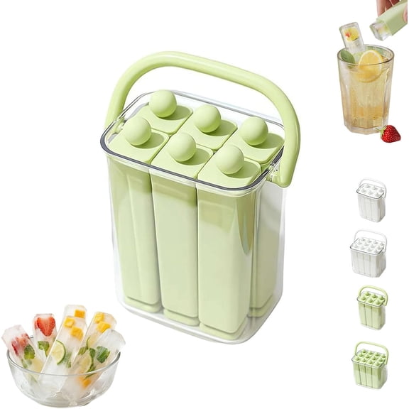 Silicone Ice Stick Tray with Storage Caddy, Portable Carrying Case Homemade Popsicle Molds, Leak-Proof & Space-Saving, Easy Release, For DIY Making Frozen Desserts