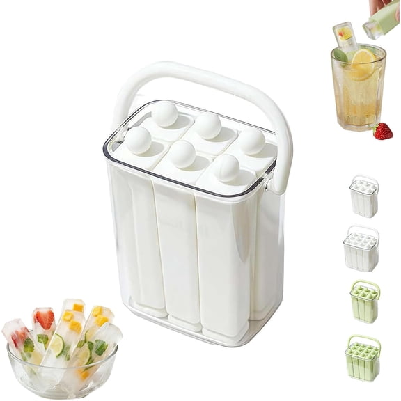Silicone Ice Stick Tray with Storage Caddy, Portable Carrying Case Homemade Popsicle Molds, Leak-Proof & Space-Saving, Easy Release, For DIY Making Frozen Desserts