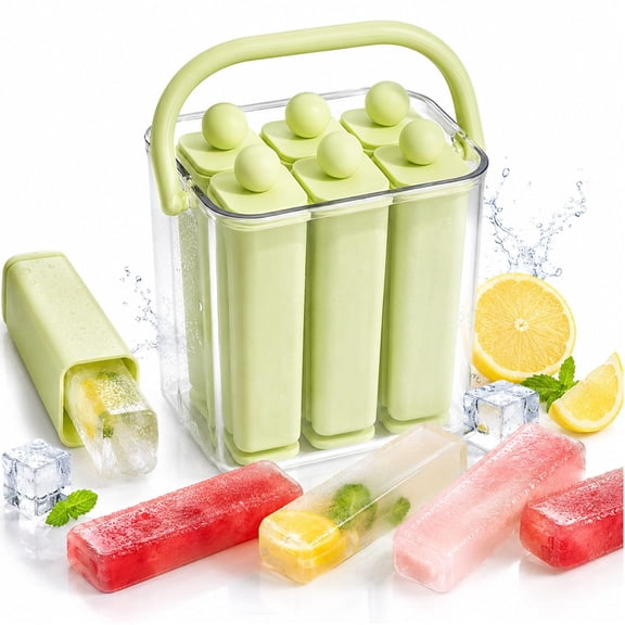 Silicone Ice Stick Tray with Storage Caddy, Water Bottle Ice Cube Tray with Lid, Flexible Cylinder Ice Mold, Reusable Long Ice Cube Maker for Tumbler, Sport Bottles & Iced Coffee