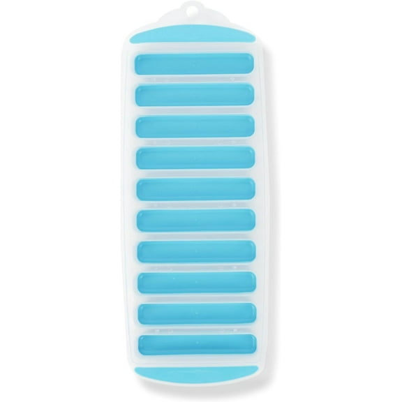 Silicone Ice Stick Tray for Water Bottles, 10 Slots, 3.5 inch Long Ice Cubes (Blue)