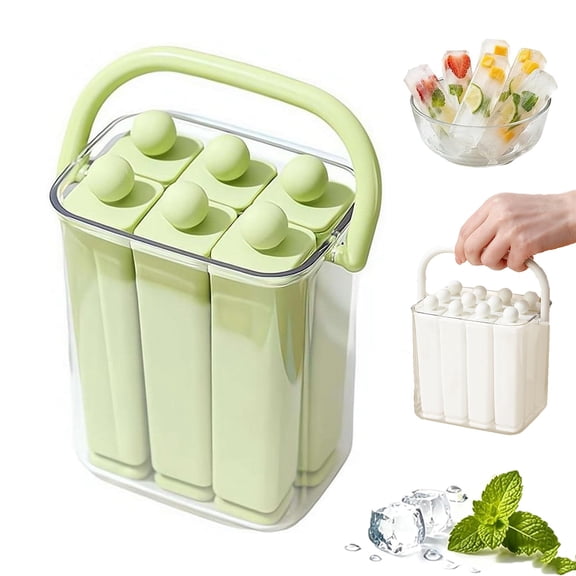 Silicone Ice Stick Tray with Storage Caddy, 6/12 Sticks Twist Release Ice Stick Mold with Lid,Reusable Popsicle Mold for Water Bottles Sports Bottle
