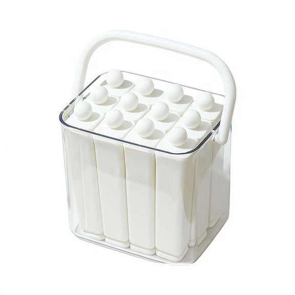 Silicone Ice Stick Tray with Storage Caddy, Flexible Freezer Mold Set for Homemade Popsicles, DIY Healthy Snacks for Family, Summer Parties