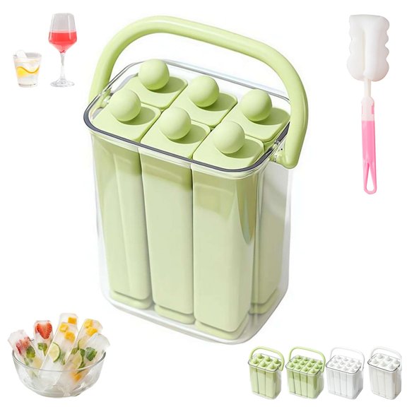 Silicone Ice Stick Tray with Storage Caddy, Reusable Long Ice Cube Maker