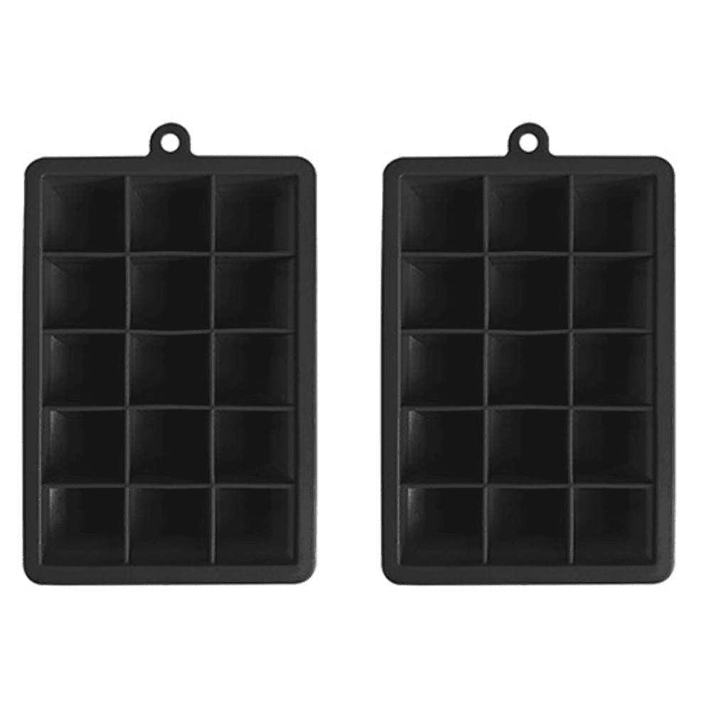 Sdjma Silicone Medium Ice Cube Trays with Lid, 15 Medium Ice Cube Molds Easy Release Crushed Ice Cube for Chilling Whiskey Cocktail, BPA Free Flexible
