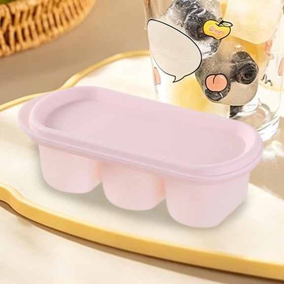 Silicone Ice Tray - Food-Grade, Flexible Soft-Bottom Ice Cube Mold with Lid | BPA-Free, Leak-Proof, Easy Release | Multi-Use for Ice, Coffee, Herbs, Chocolate | Stackable for Freezer Organization