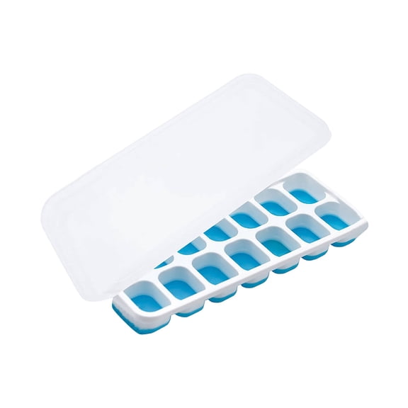 Silicone Ice Tray Ice Mold, Designed For Freezer Storage With 12-Cavity Square Ice Tray Design, Stackable Structure For Space-Saving Vertical Stacking, Removable Lid To Prevent
