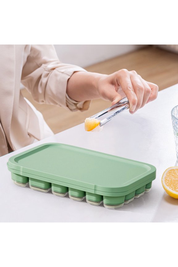 Silicone Ice Tray with Lid - 22 Cell Ice Maker for Home Freezer - BPA Free Food Grade Ice Mold for Whiskey Cocktail Popsicle - Leak Proof Airtight Ice Box for Kitchen Counter Bar