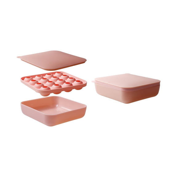 Silicone Ice Tray Molds for Homemade Ice Cream - Flexible Food Grade Silicone, Multi-Cavity Design for Easy Ice Release, Versatile for Juices and Custom Drinks, Space-Saving Kitchen Essential,Pink
