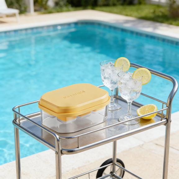 Tray and Mold for Freezer, Easy Release Square Ice Maker, Flexible Silicone Cube Former, BPA Free Stackable Container for Cold Drinks