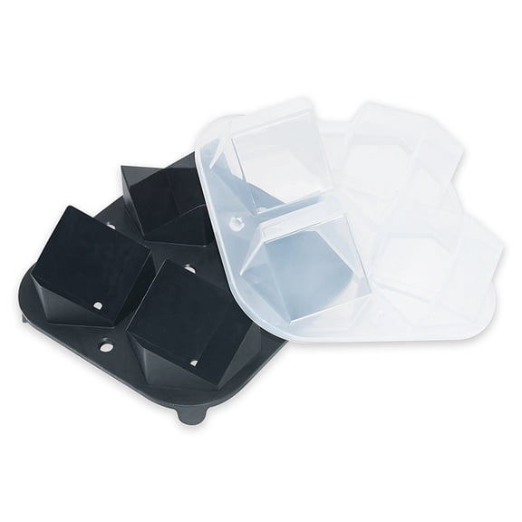 Silicone Ice Tray with 4 Compartments - Durable Plastic Bottom Ice Maker for Easy Ice Cubes