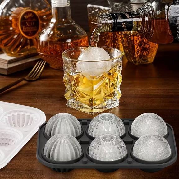 Silicone Ice Tray with Funnel-Shaped Water Injector - Easy Fill, Dishwasher Safe for Cocktails, Whiskey, Iced Tea, and More