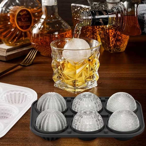 Silicone Ice Tray with Funnel-Shaped Water Injector - Ideal for Cocktails, Whiskey, Iced Tea, and More