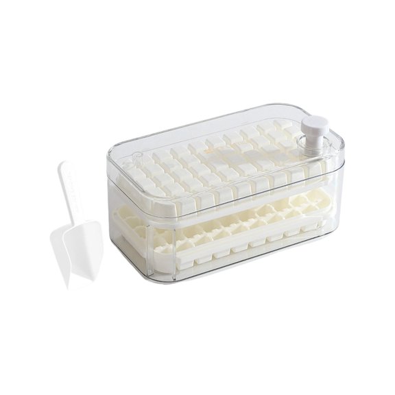 Silicone Ice Tray with Push Button | Leakproof Airtight Lid | Mini Ice Cubes Tray for Freezer Storage | Kitchen Gadget Hostess Holiday Gift