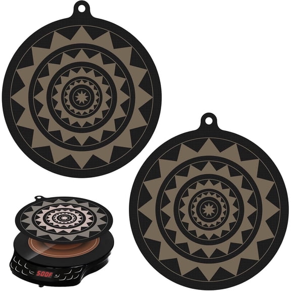 Silicone Stove Mat Scratch Protector Pad, GIXUSIL 9.5inch Thermochromic Mat Non-Slip Reusable Induction Cooktop Cover for Cooking (2 pack)