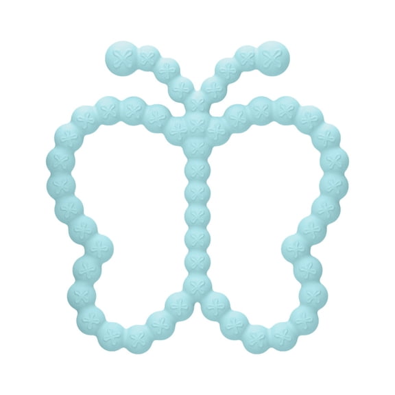 Silicone Infant Butterfly Teething Ring Toys - 1 Pack Soft Silicone Butterfly Teething Rings, BPA-Free Textured Relief Teethers for Gentle Gum Comfort