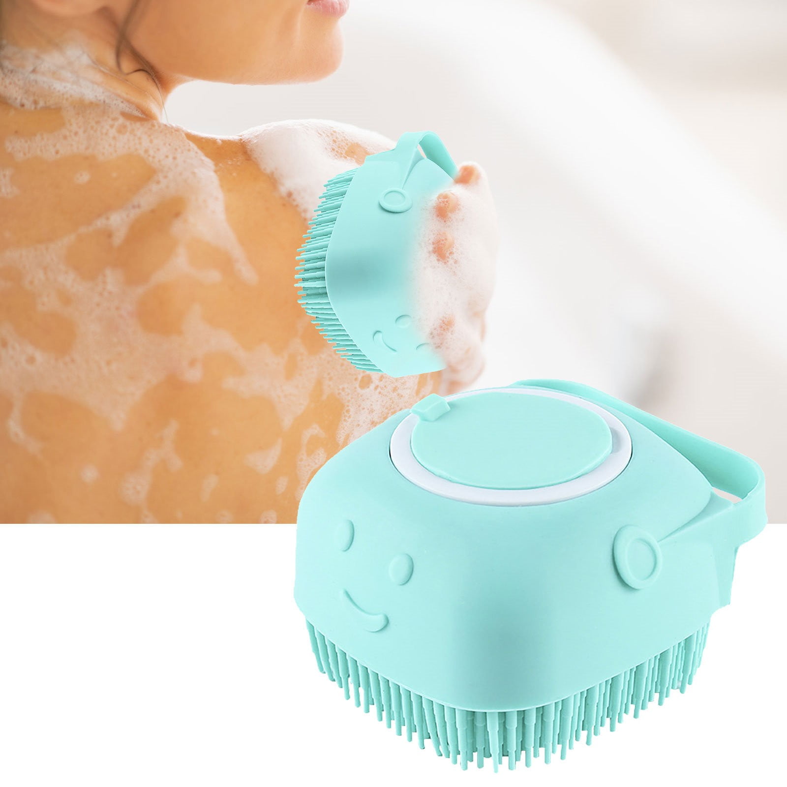 Silicone Infusion Bath Brush Square Blue Silicone Bath Brush Bath Massage Soft Brush Liquid