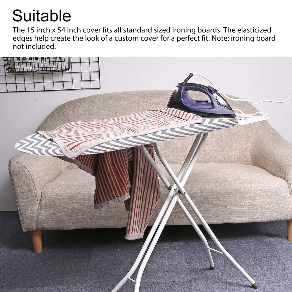 Silicone Ironing Board Cover, Heavy Duty Scorch and Stain Resistant Iron Pad, Thick Padding