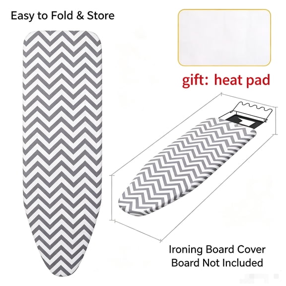 Silicone Ironing Board Cover Only , Heavy Duty Scorch and Stain Resistant Iron Pad, Thick Padding, Large and Standard Boards, Elastic Edge,54" x 14"(Ironing Board not included)