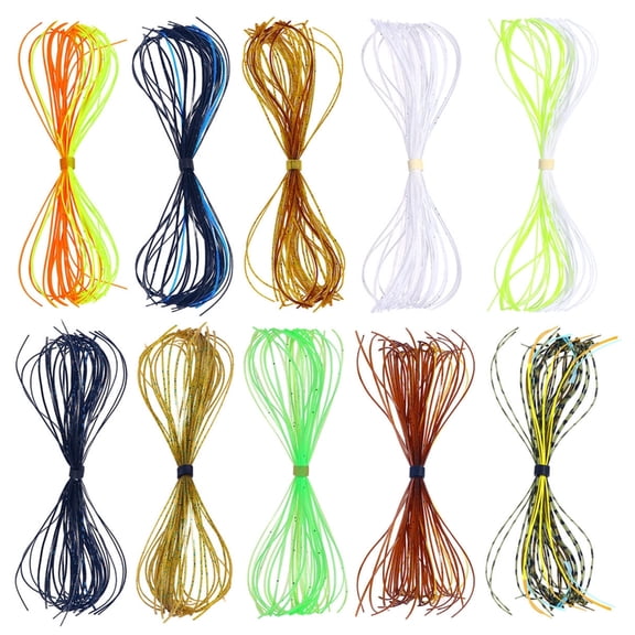 Silicone Jigs Skirt Fishing Skirt Baits Fishing Jigs Baits Skirt 10 Bundles Fishing Skirt for Lures Skirt Replacements